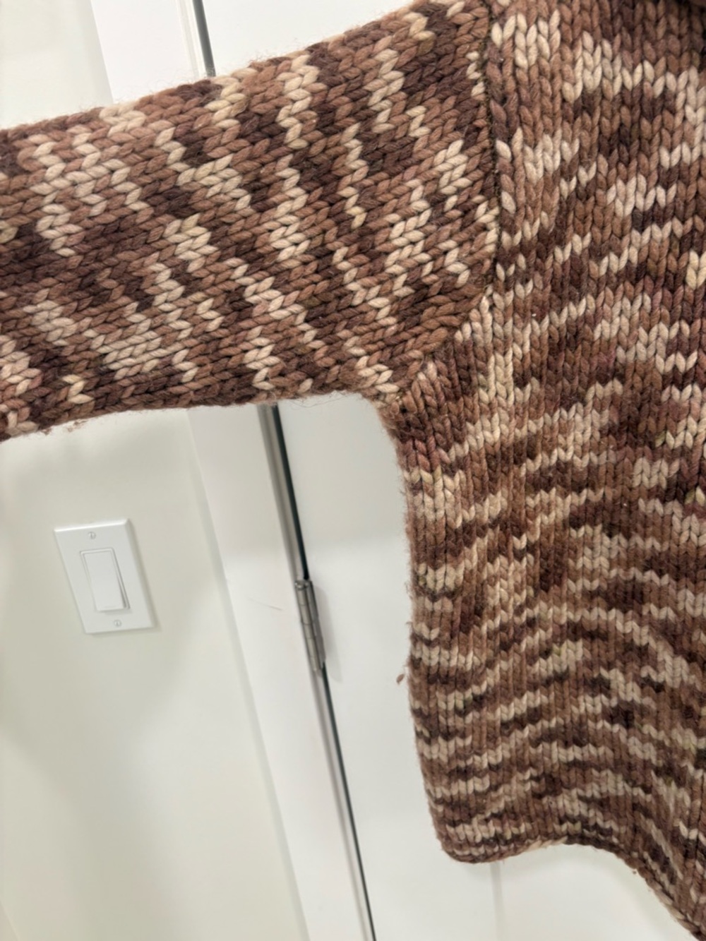 Vintage 90s Liz Claiborne Brown Wool Chunky Knit Turtleneck Sweater Sz M - Picture 3 of 12